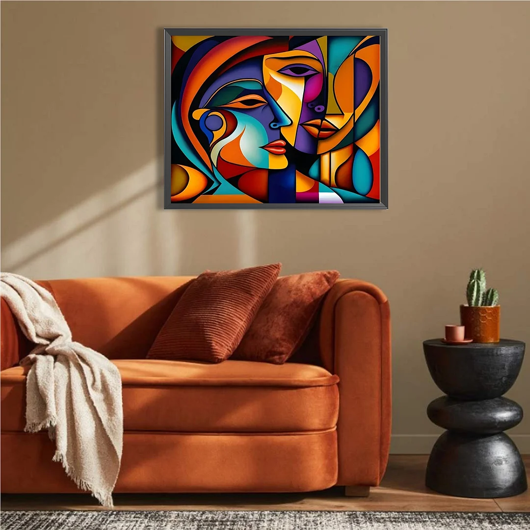 Abstract Figures DIY Paint By Numbers Kit on Canvas 40x50cm Without Frame Paint by Numbers Kits Drawing Paintwork for Beginners Adults Gift Home Wall Decor