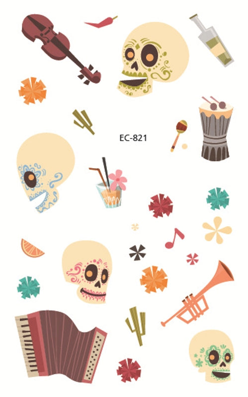 Halloween Pumpkin Masquerade Party Tattoo Stickers