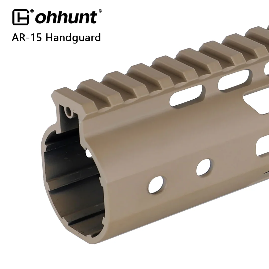 ohhunt® AR15 Colored M-lok & keymod Handguard in Desert Tan Blue Red Pink Green Golden Purple Color with Steel Barrel Nut 7" 9" 10" 12" 13.5" 15"