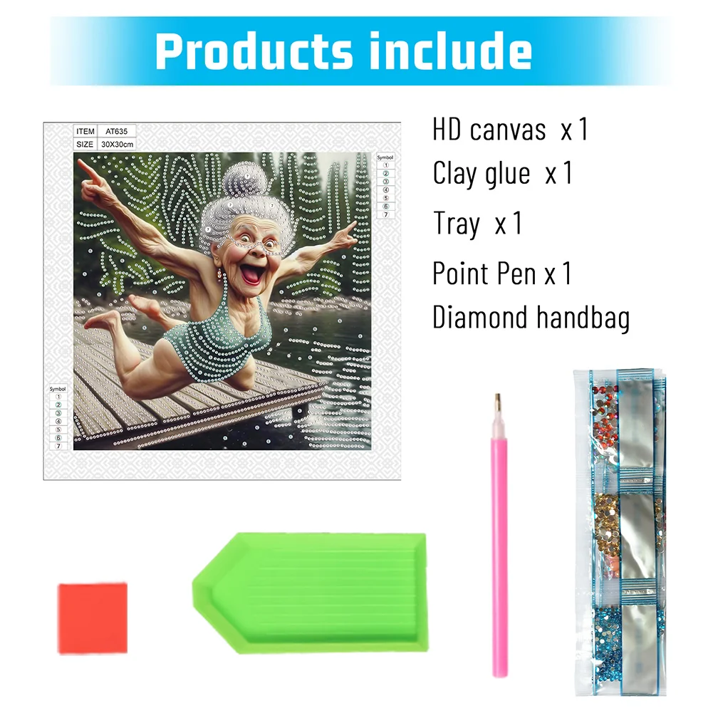 Diamond Painting - Partial Special Shaped Drill - Granny(Canvas|30*30cm)