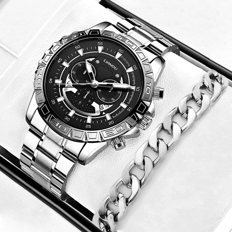 Casual Geometric Buckle Quartz Men’s Watches