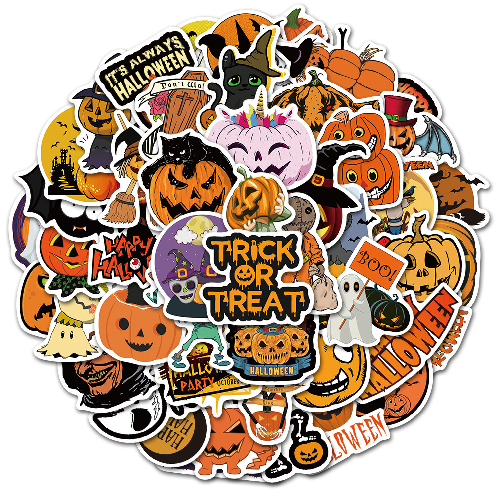 50pcs Pumpkin Head Halloween Horror Car Stickers