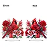 (US Only)2D Flat Print Flower Cardinal DIY Double-Sided Desktop Diamond Art Kits