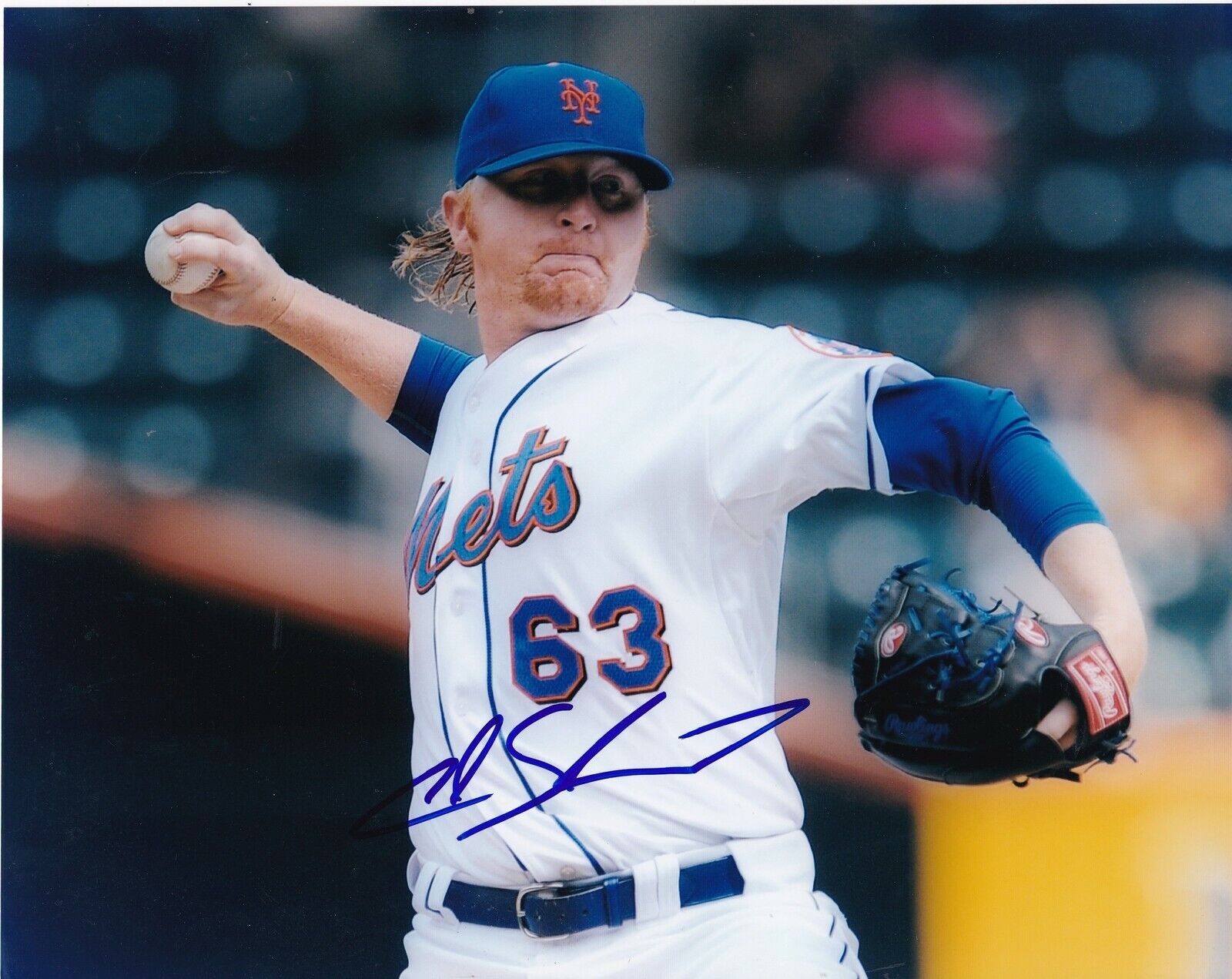 CHRIS SCHWINDEN NEW YORK METS ACTION SIGNED 8x10