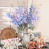 2 Stems Blue Purple Pink Flocking Delphinium Artificial Flower
