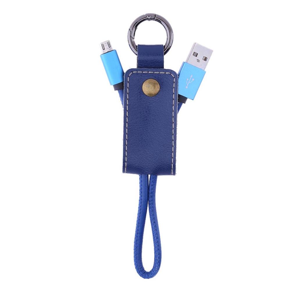 

Key Chain Ring Micro USB Charging Data Cable For Mobile Phone, Blue, 501 Original