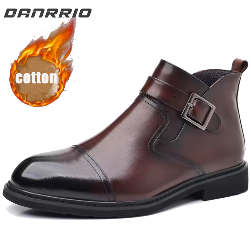 DANRRIO Cowhide Warm Business Dress Boots DANRRIO.COM DANRRIO