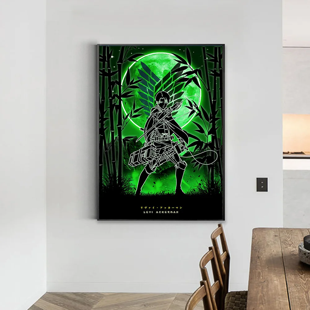 Full Round Diamond Painting 35*50cm - Attack On Titan - Silhouette
