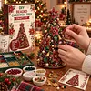 DIY Beaded Pearl Art Christmas Poinsettia Christmas Tree &ndash; Ornament Kit Holiday Decor