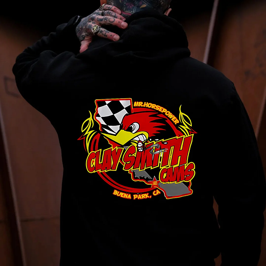 CLAY SMITH CAMS Hot Rod Bird Print Men's Hoodie