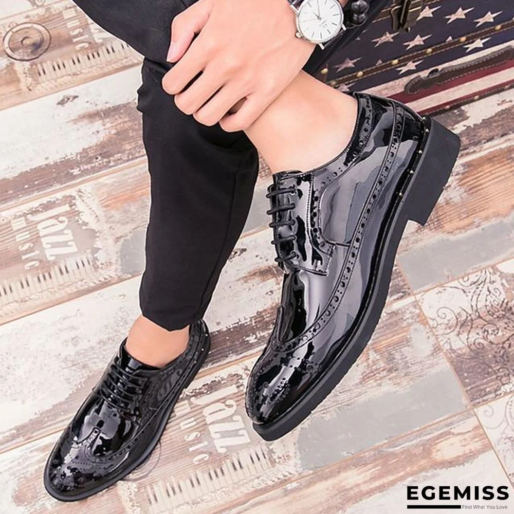 Men's Comfort Shoes Patent Leather Fall Oxfords Black / Gold / Silver / Outdoor | EGEMISS