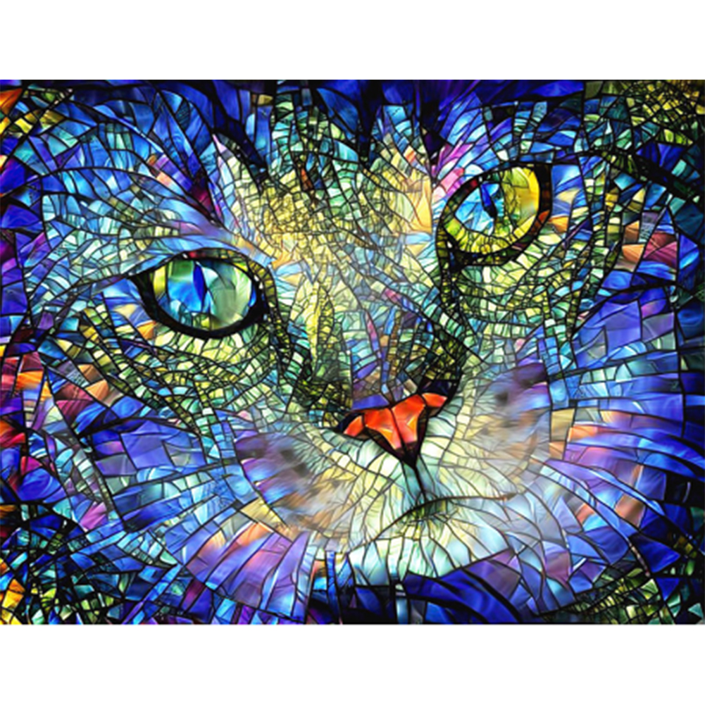 Cute Cat 40x30cm(canvas) full square drill diamond painting