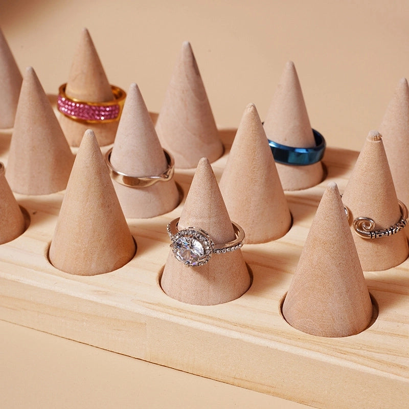 Minimalist Solid Color Solid Wood Jewelry Display