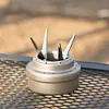Outdoor Mini Alcohol Stove with Four-Corner Bracket Hiking Backpacking Cookware
