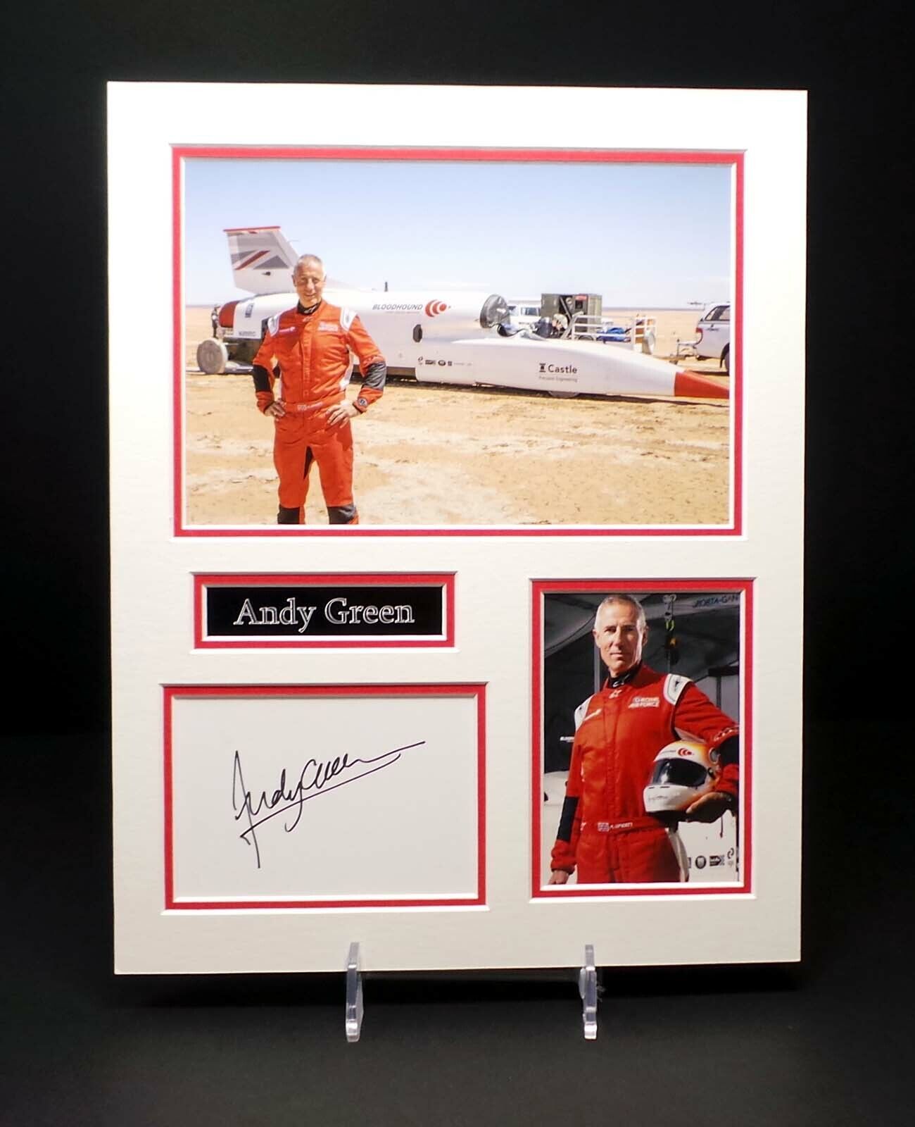 Andy GREEN Signed Mounted Photo Poster painting Display AFTAL RD COA Land Speed Record Holder