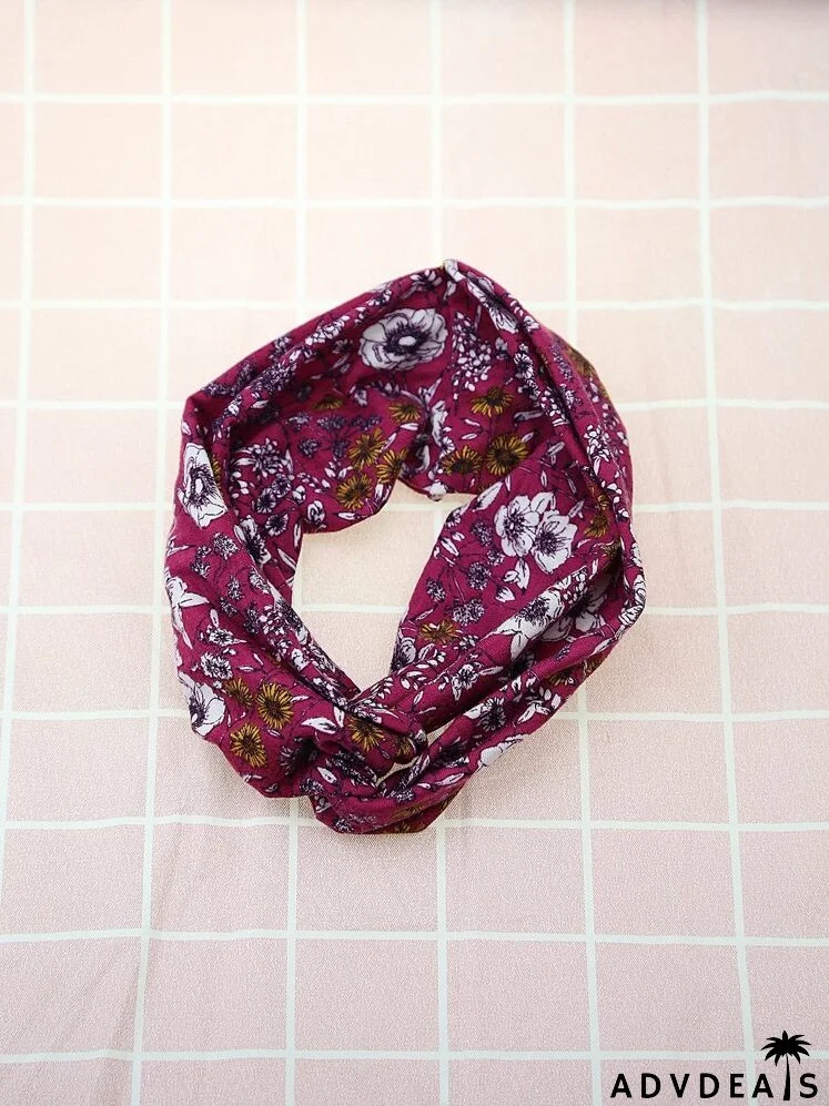 Flower Print Twist Hair Band