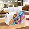 (25cm)Rainbow Butterfly PU DIY Diamond Painting Tissue Box for Beginners Adults