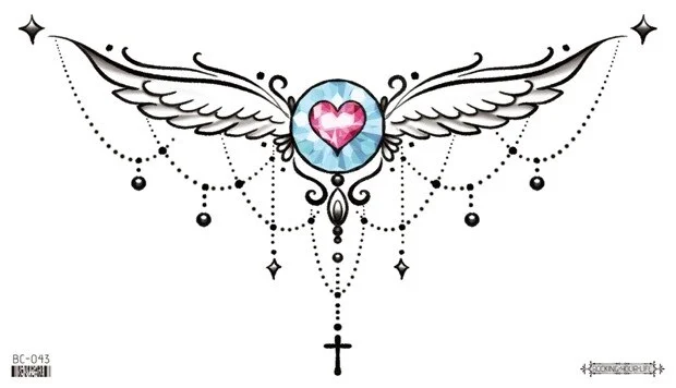 Sdrawing Temporary Tattoo Sticker leaf flower plant black sketch Fake Tatoo Breast Chest Back Belly Flash Tatto For Women Girl