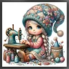 Sewing Gnome - 11CT Stamped Cross Stitch - 50*50cm