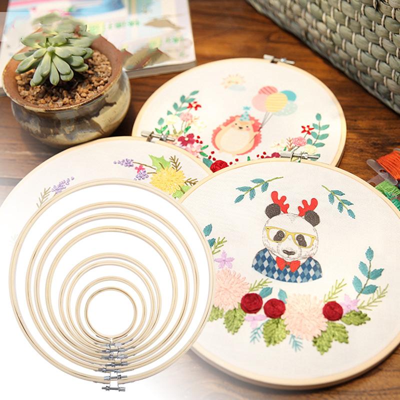 10PCS Bamboo Embroidery Hoops Ring Sewing Frame Cross Stitch Craft Wedding Xmas