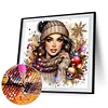 Diamond Painting -DIY Round Drill Xmas Girl(40x40 CM)