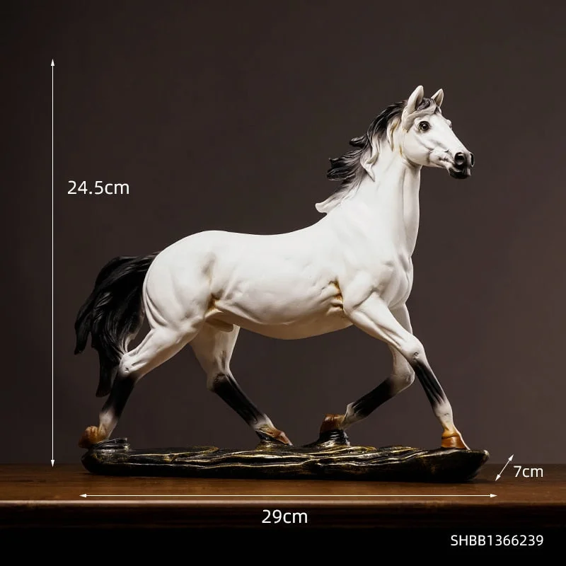 European Horse Model Sculpture Home Office Desk Decor Resin Statue Crafts Animal Modern bookshelf Art Decoration Opened Gifts