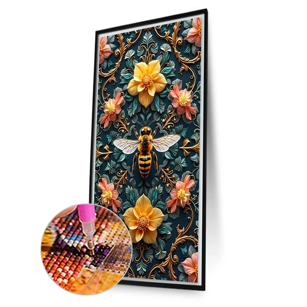 Diamond Painting - Full Round Drill - Flower Bee(Canvas|40*70cm)
