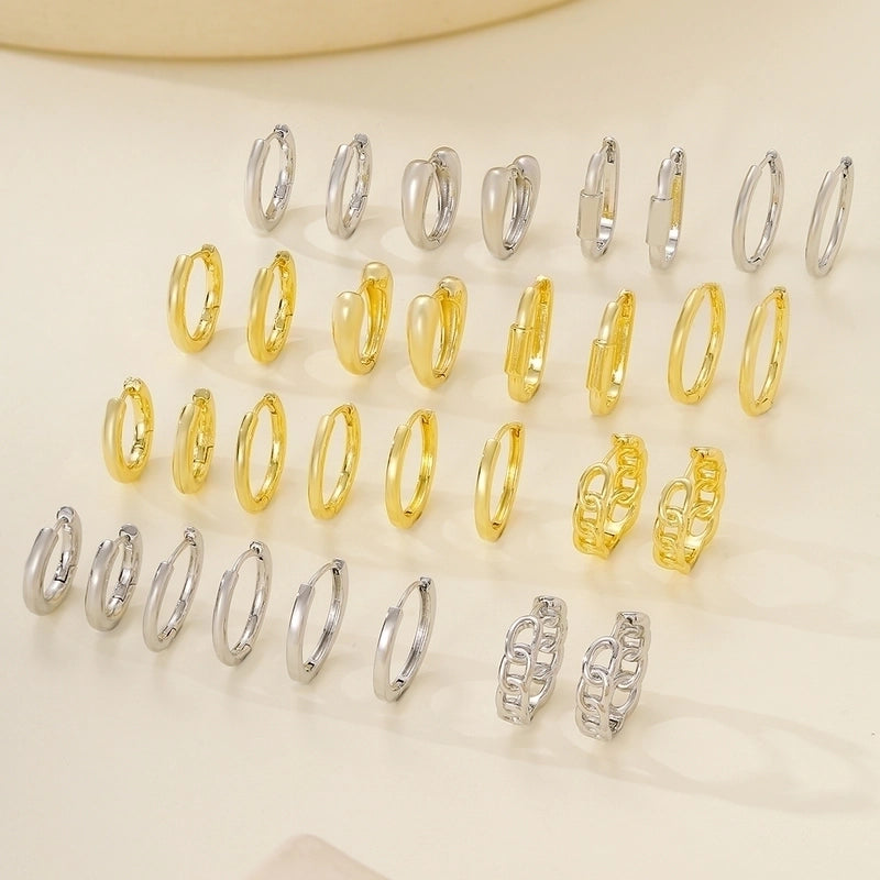 1 Pair Elegant Minimalist Round Copper 14K Gold Plated 18K Gold Plated White Gold Plated Hoop Earrings