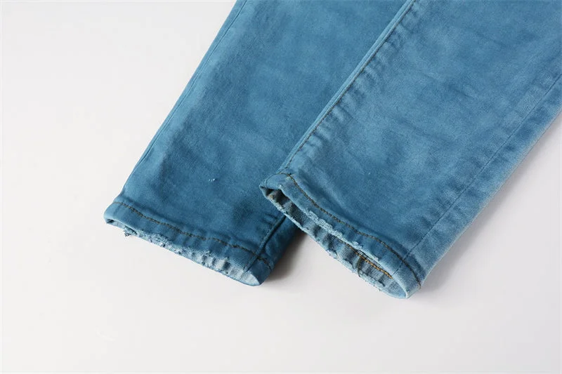 Purple Fashion Jeans 9106