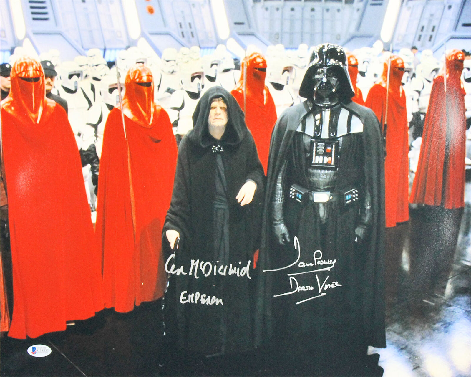 Ian McDiarmid & David Prowse Star Wars Authentic Signed 16x20 Photo Poster painting BAS