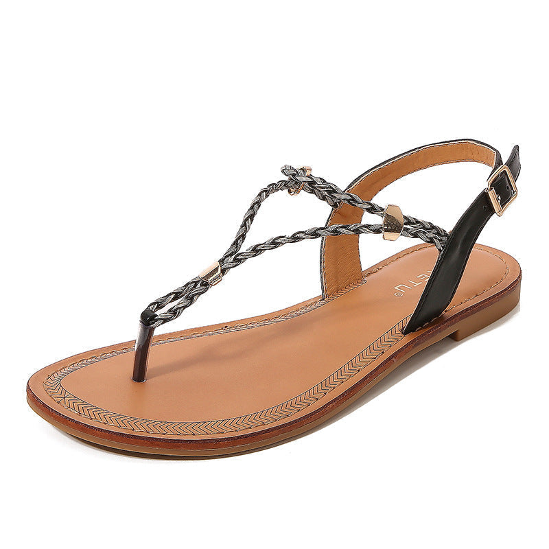 Vintage Woven Strap Comfortable Casual Beach Sandals