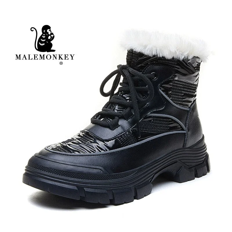 Platform Cotton Boots Women Winter 2021 Fashion Warm Snow Boots  High Quality Comfortable Boots Non Slip Female Shoes Botas Muje