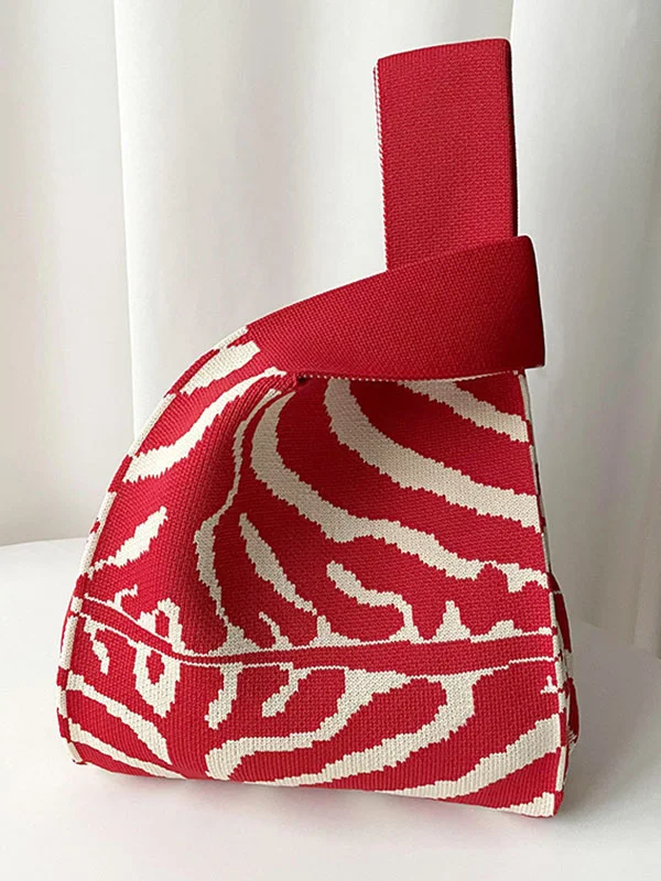 Original Contrast Color Zebra-Stripe Woven Handbags Bags Accessories