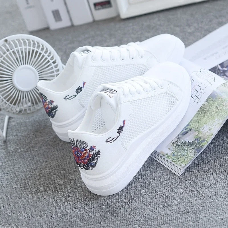 Female Flat Casual Shoes 2021 New Spring Summer Women Vulcanized Shoes Women's Shoes Sneakers White Shoes Woman Zapatillas Mujer