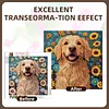 Golden Dog with Sunflowers Partial Drill Diamond Painting Kit 30x30cm Special Shaped Diamonds DIY Craft for Adults Beginners Home Decor