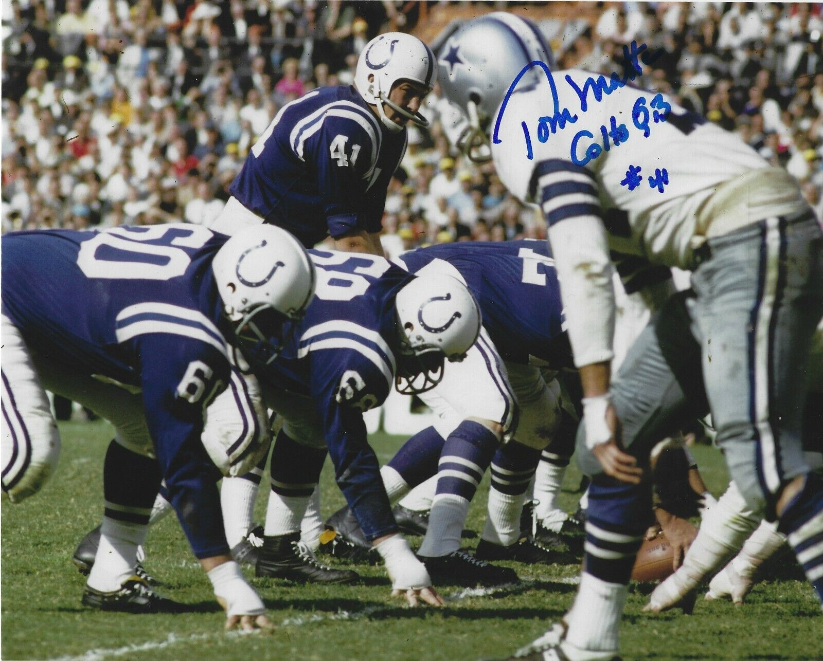 Signed 8x10 TOM MATTE Baltimore Colts Autographed Photo Poster painting - w/ COA