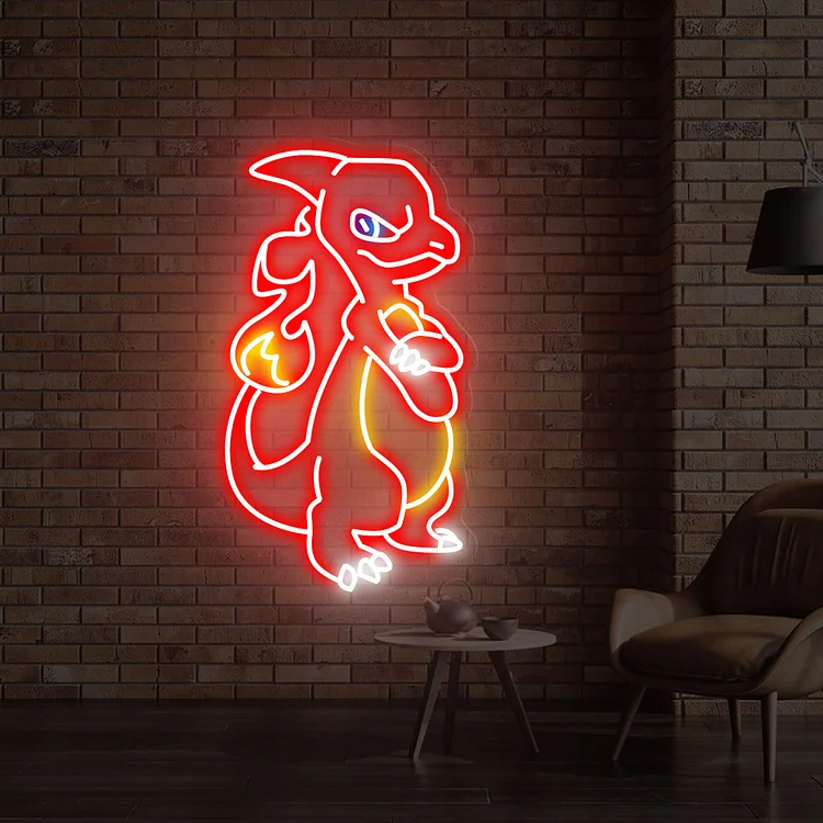Custom Anime Charizard Pokemon LED Neon Sign  Pokemon LED Game Room Light Charizard Anime Neon Sign Art Neon Sign Party Decor Light Sign
