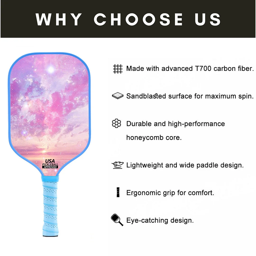 Original Paddle (16mm) T700 Sandblasted Carbon Fiber-ColorSplash Paddle