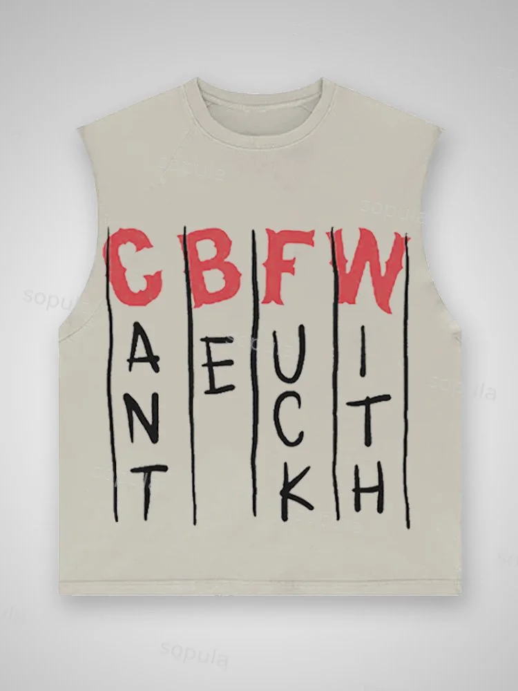 Cbfw Sleeveless Distressed Pure Cotton Washed Vest