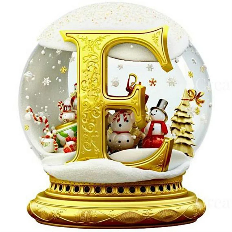 Full Round Diamond Painting - Christmas Crystal Ball With Letters 50*50CM