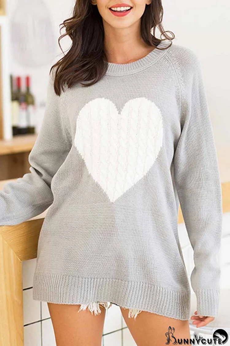 Loose Heart Shaped Sweater (3 Colors)