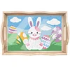 DIY Diamond Painting Wooden Tray Food Tray with Handle Living Room Decoration Easter Bunny Wooden Tray Kit