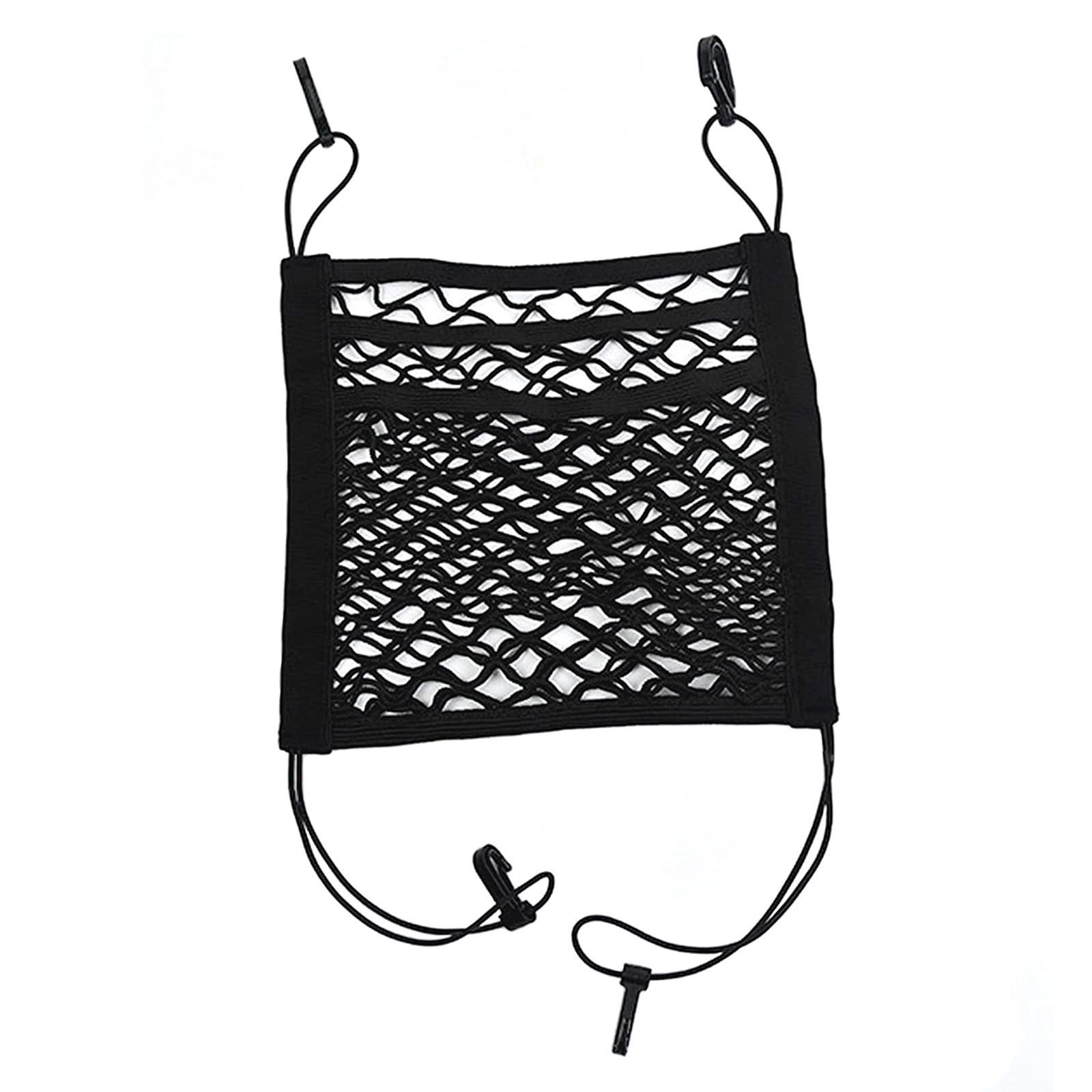 

Car Organiser Net Elastic Car Back Seat Mesh Bag Pocket 3 Layers Protect, 30*30cm, 501 Original