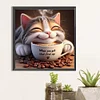 Katzencafé - Rundbohrer Diamantmalerei - 40*40cm