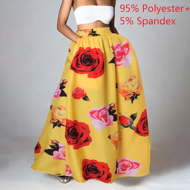 Celmia Bohemian High Waist Maxi Skirts Women Floral Printed Elegant A-Line Skirt 2022 Fashion Casual Loose Vintage Party Skirts