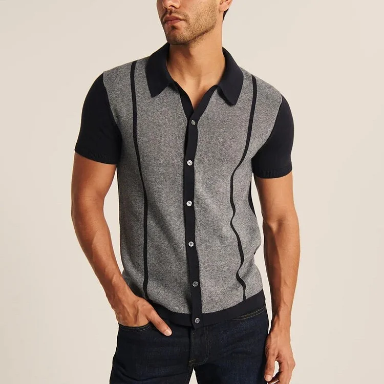 Men Casual Striped Short Sleeve Shirts