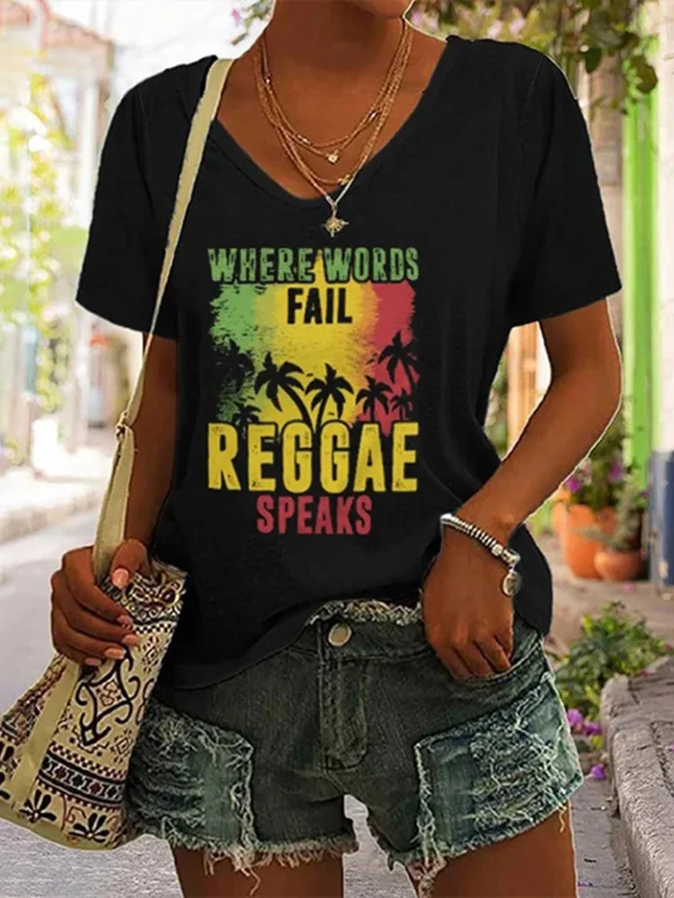 Where Words Fail Reggae Speaks Reggae Music T-Shirt