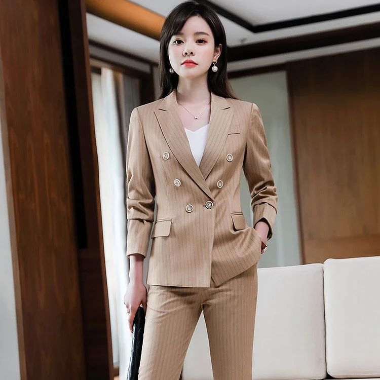 Interview Suit Women Purple Plaid Blazer Female Spring and Autumn Leisure