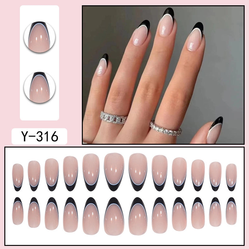 Sweet Color Block Heart Shape ABS Press-on Nails 1 Set
