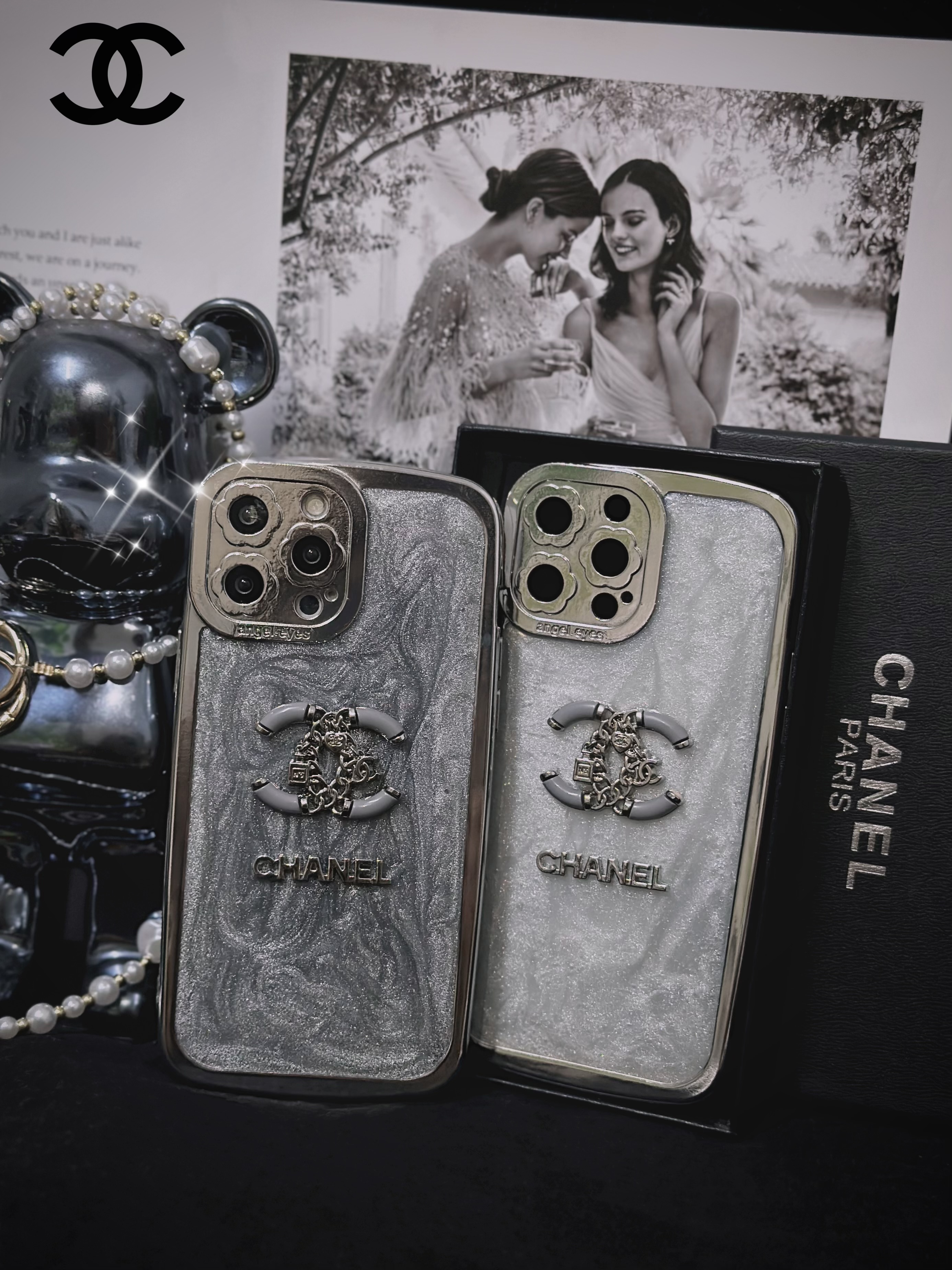 Luxurious Chanel Electroplated Mobile iPhone Case Protective Cover